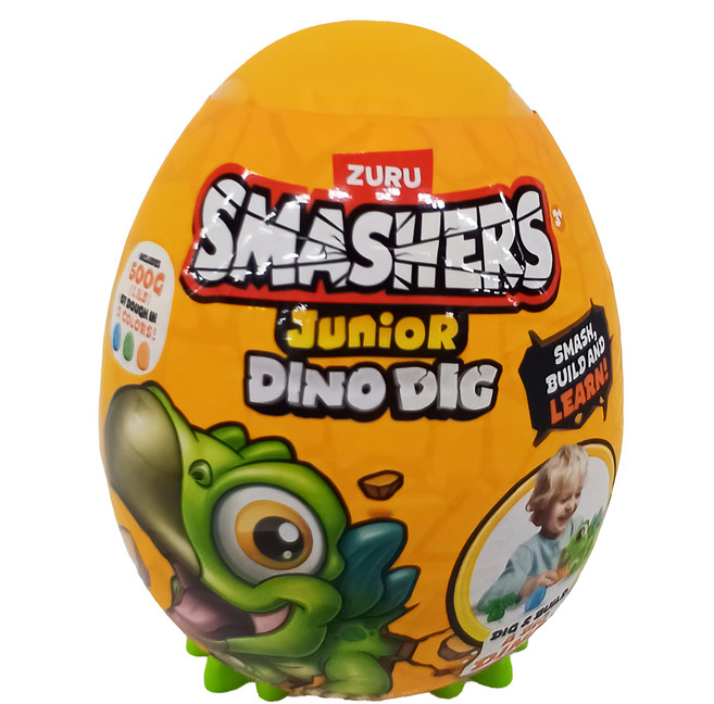 ZURU SMASHERS 爆裂小子 Q版恐龍 黏土小驚喜蛋, 多色, 160g, 1個