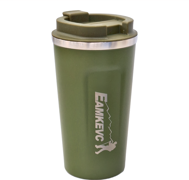 EAMKEVC 伊凱文 不鏽鋼隨手咖啡杯 510ml 304不鏽鋼材質 防漏水, 軍綠色, 1個