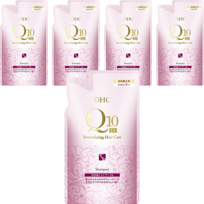 DHC 台灣公司貨 Q10豐盈深層修護洗髮精補充包, 400ml, 5包