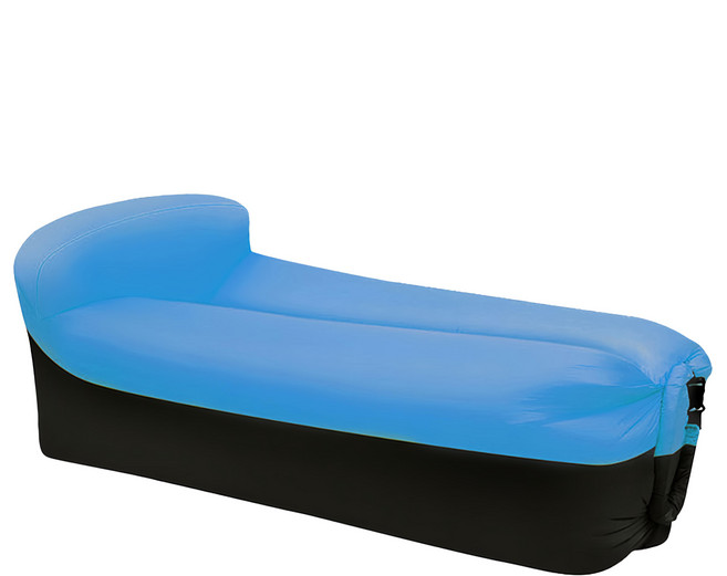 戶外充氣沙發 枕頭款, 天藍拼黑