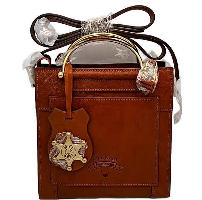 HIDESIGN 野玫瑰刺繡斜側背包 hd-0042, 柑橘色, 1入