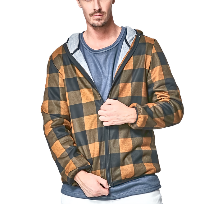 MI MI LEO 台灣製 薄刷毛經典格紋外套風