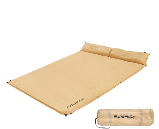Naturehike 挪客 帶枕自動充氣墊 23款 d01 cnk2300dz014 雙人 2.4kg, 奶油色, 1個