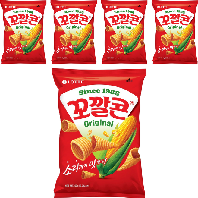 Kokkal Corn 玉米脆角 原味, 67g, 5包