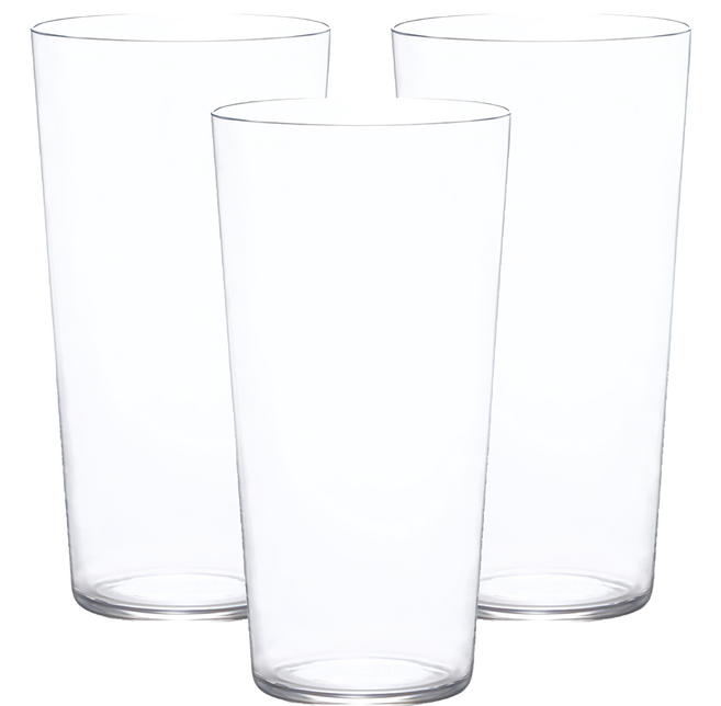 ADERIA 日本製全面強化薄口杯 420ml 144 x 75.5mm 2XL, 透明, 3個