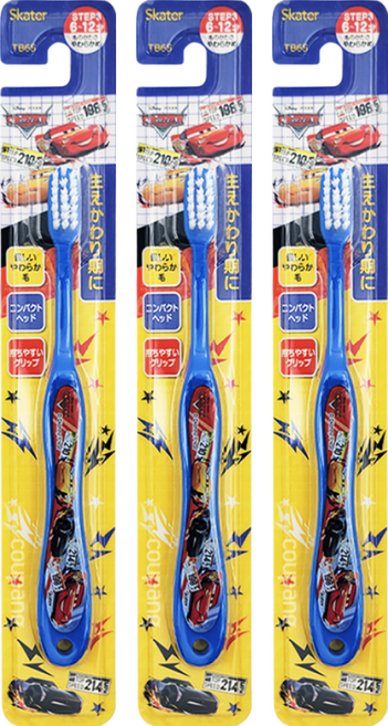 Skater 兒童牙刷 6~12歲, CARS, 1入, 3支