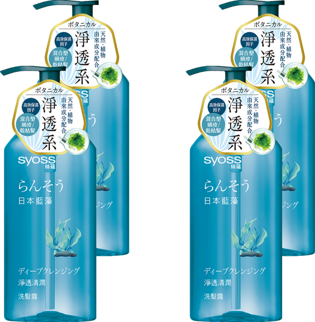 syoss 絲蘊 淨透清潤洗髮露 日本藍藻, 420ml, 4瓶