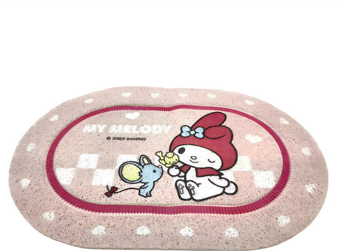 MY MELODY 美樂蒂 SANRIO 三麗鷗 橢圓刮泥地墊 59 x 39 x 0.7cm, 美樂蒂-美好時刻 粉色, 1個