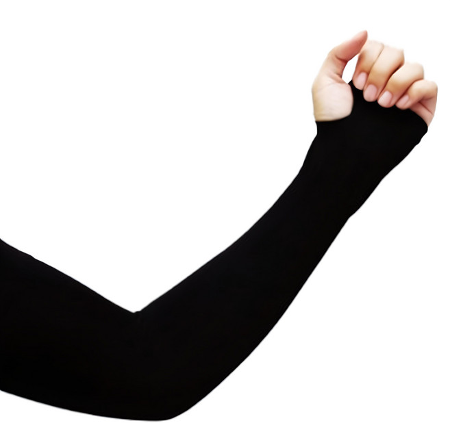 捷華 冰絲防曬袖套, 黑色, 1雙