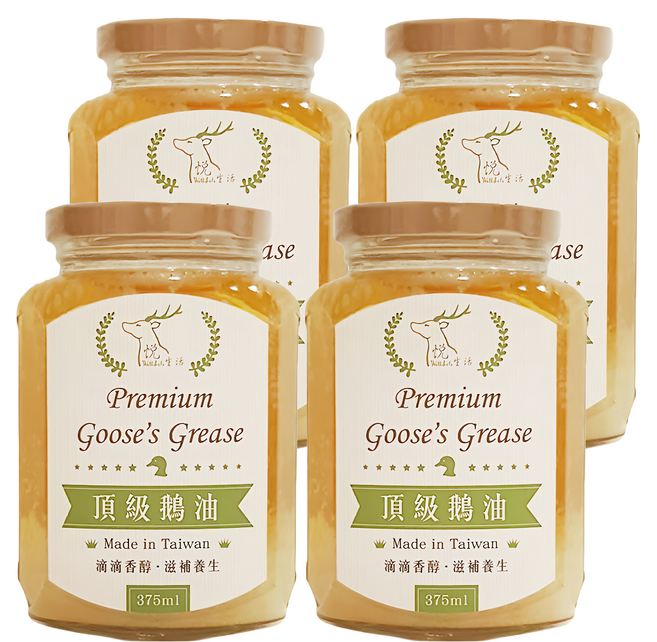 Well Life 悅生活 極鮮 黃金3A頂級鵝油原味375ml, 4罐