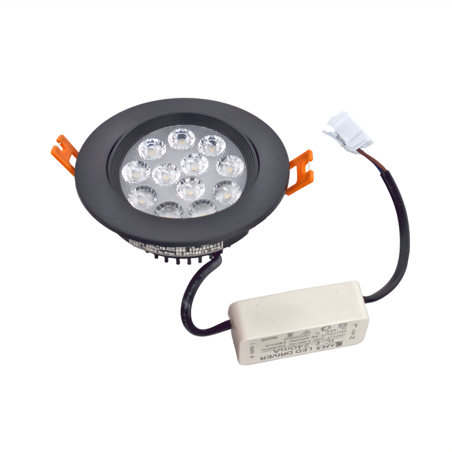 APEX LIGHTING 艾沛斯照明 9cm 10W 萊恩嵌燈 12珠 黑殼 4000K AP-D0910N-B2, 自然光, 1個