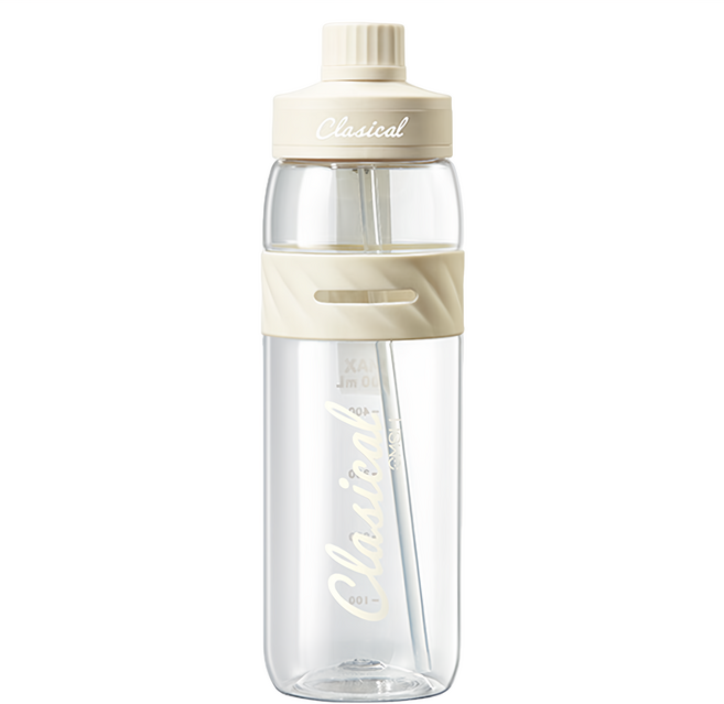 CMSH 可漾 夏日元氣 Tritan 一杯多飲 輕便隨身水壺, 1個, 800ml, 雲朵白