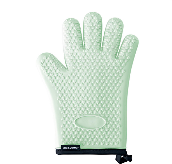 cook power 鍋寶 雙層隔熱防滑五指矽膠手套 SIG-080, 1個, 綠色