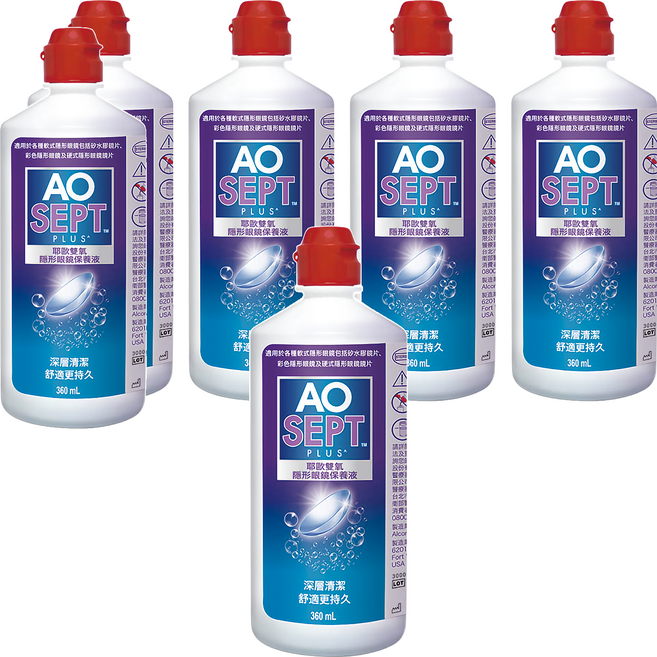 Alcon 愛爾康 AO耶歐雙氧隱型眼鏡保養液, 360ml, 6瓶