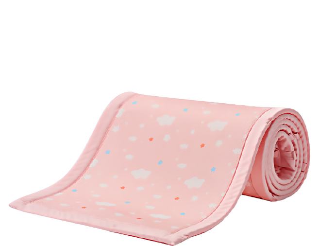 PeNi 培婗 3D透氣嬰兒床床圍 粉橘星空 嬰兒安全防護