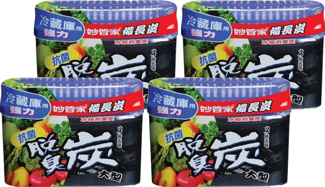 妙管家 冰箱消臭炭 冷藏庫專用, 300g, 4盒