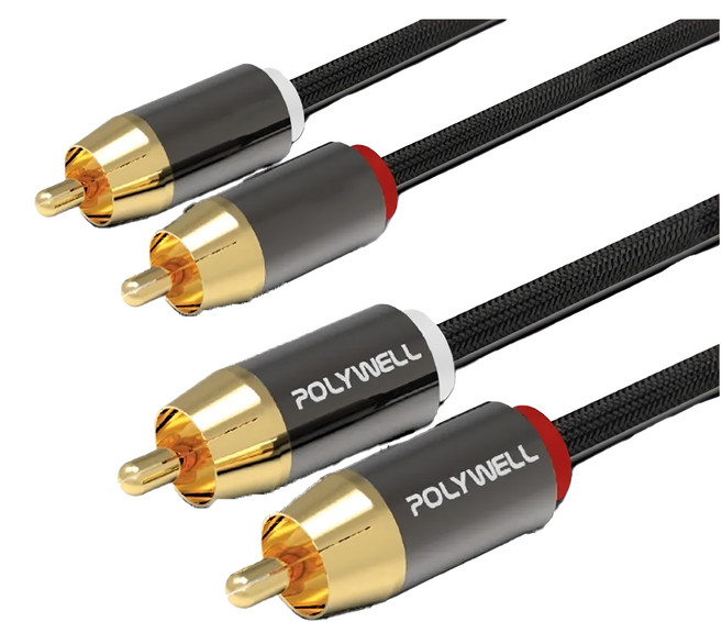 POLYWELL 寶利威爾 雙RCA紅白音源線, PW15-W52-B084, 1條