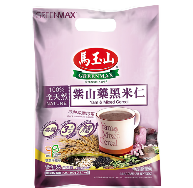 馬玉山 紫山藥黑米仁, 360g, 1袋