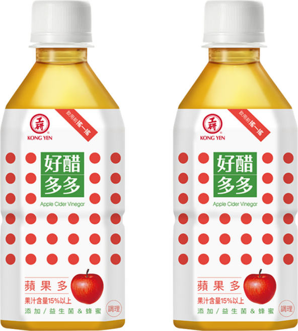 KONG YEN 工研 好醋多多 蘋果多, 350ml, 2瓶