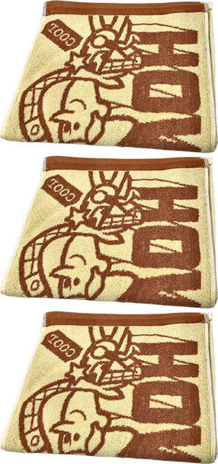 收納王妃 迪士尼帥氣胡迪洗臉巾 50 x 28cm 3條, 咖色 + 米色