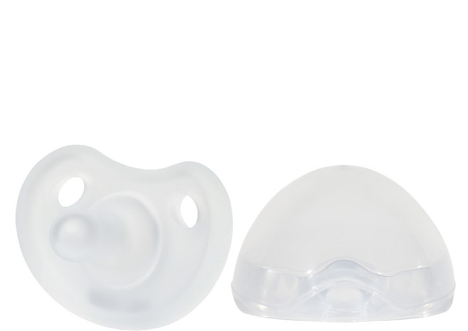 MOTHER-K 極親柔全矽膠安撫奶嘴 (附收納盒) - 淨透 食品級LSR液態矽膠, 0歲以上, 1個