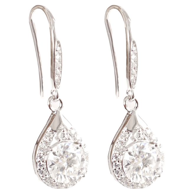 BIOAM 佰歐安 一克拉莫桑鑽耳環 Set 滿鑽鏤空設計 璀璨生輝 高雅品味