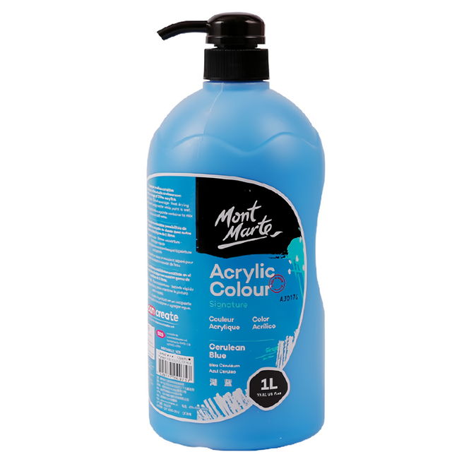 Mont Marte 蒙瑪特 1L 廣告顏料 複合蛋彩風格 色彩鮮艷 快速乾燥 易於混色, 1色