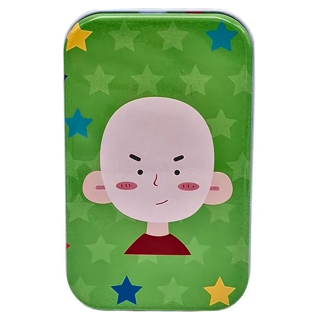 娃娃國 磁性創意鐵盒 TB-0070 150g, 1組, 表情男孩 綠色