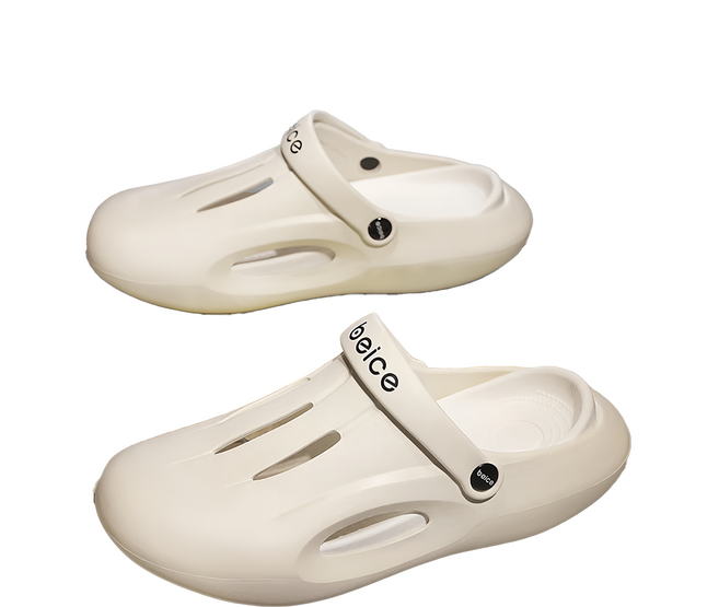 beice 潮款踩屎感軟底包頭兩用洞洞鞋 EVA材質