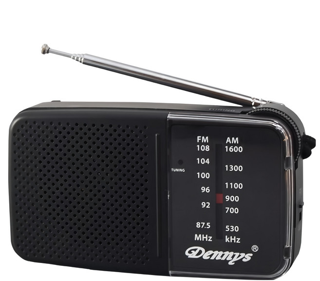 Dennys 丹尼斯 AM/FM 雙頻收音機, 黑色, RF-P55D
