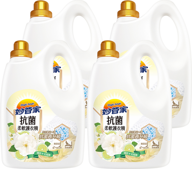 Magic Amah 妙管家 抗菌柔軟護衣精 清甜茉莉柑香, 3L, 4桶