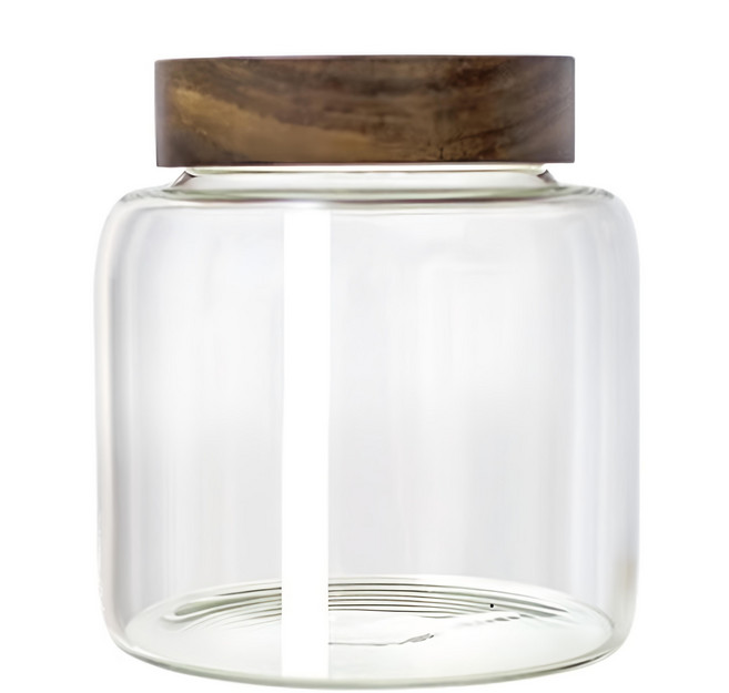 WORTH IT 渥思 日式相思木密封玻璃罐 1250ml, 容器 + 蓋子, 1個