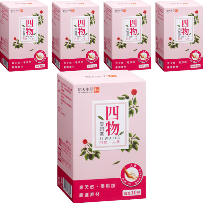 順天本草 四物美妍茶, 5g, 10包, 5盒