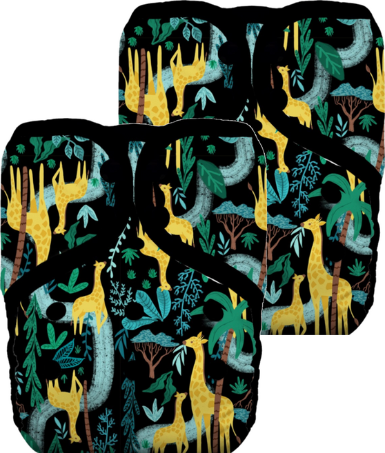 THIRSTIES 成長型 口袋式布尿布 適合0-36個月的寶寶, Stand Tall 黑色, 2件