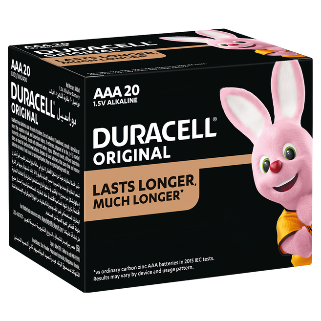 台灣公司貨 DURACELL 金頂 經典AAA鹼性電池 4號, 20個裝, 1盒
