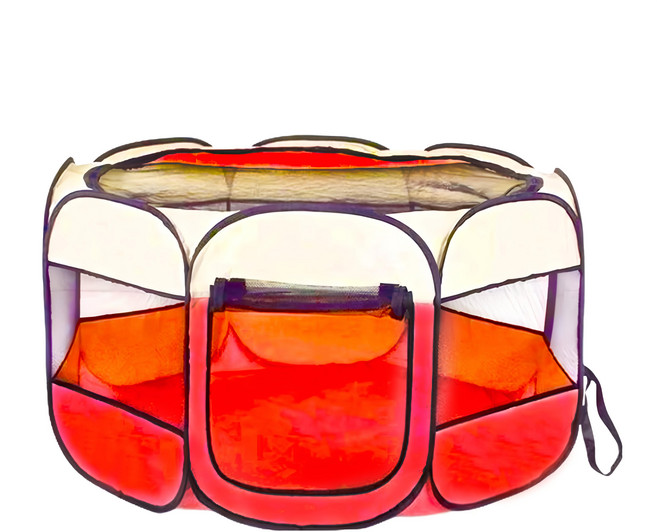 八角寵物圍籠 73 x 73 x 43cm, 魅力紅, 1個