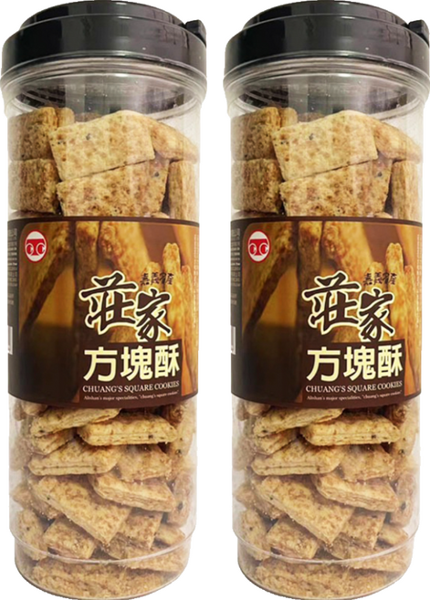莊家 黑芝麻方塊酥, 2罐, 430g