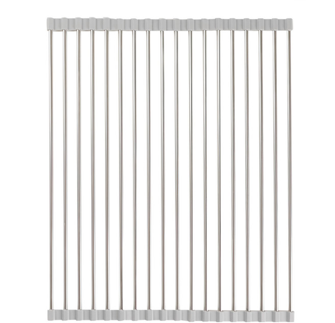 FAmILyLIFE 生活 304不鏽鋼蔬果碗盤瀝水架 A-138 L(45 x 35 x 1cm) 368g, 1層, 灰色, 1個