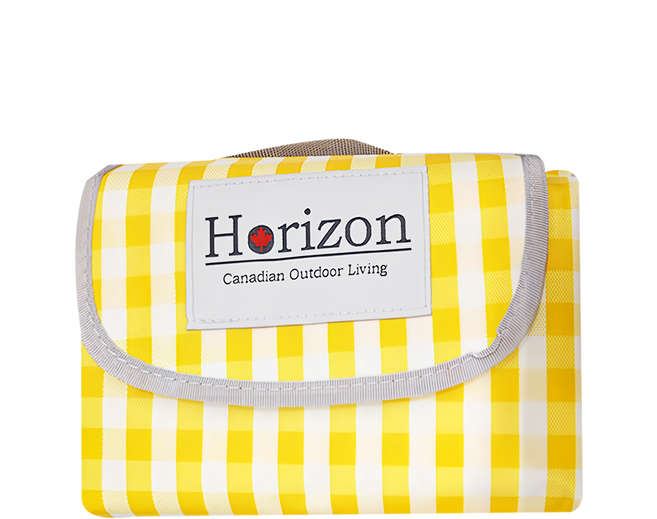 Horizon 天際線 法式格紋款防潮野餐墊 920g, 蜂蜜檸檬