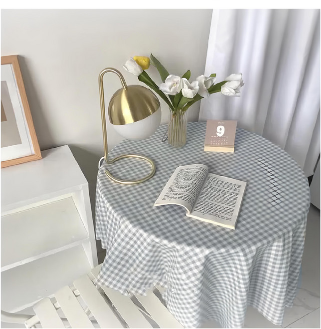 格子桌布, 140 x 140cm, 寧靜藍, 1個
