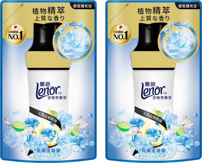 Lenor 蘭諾 衣物芳香豆 青檸紫羅蘭 補充包, 2包, 440ml