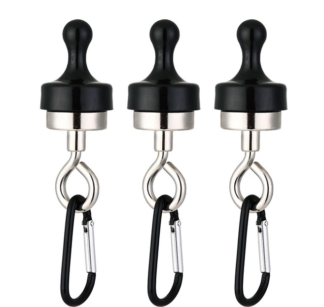 小麥購物 露營磁吸掛勾 G882 大 53g, 黑色, 3個