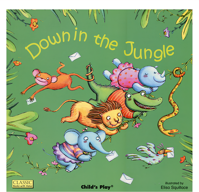 Child's Play 鵝媽媽歌唱繪本點讀版 Down in the Jungle (Paperback+CD), 綠色