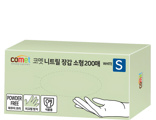 comet 乳膠手套, 白色, 小(S), 1盒