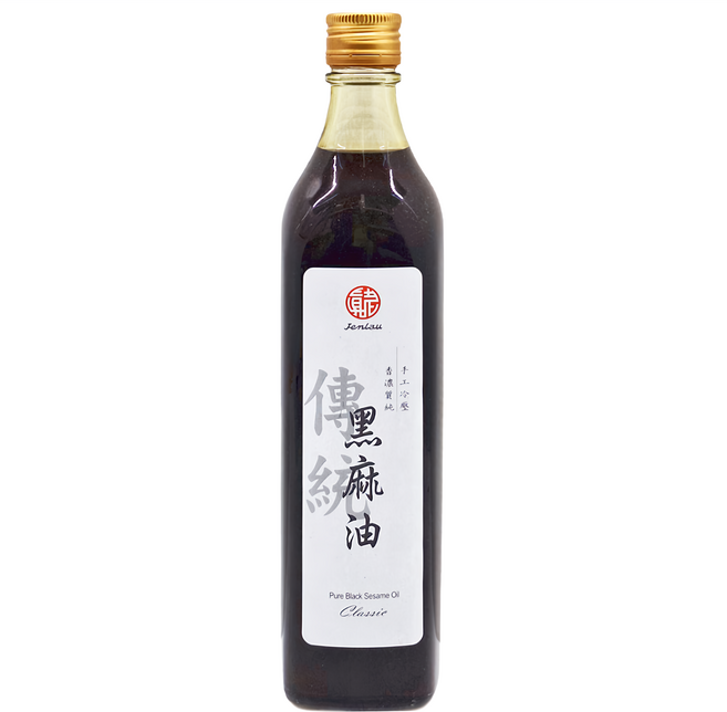 真老 純黑麻油 手工冷壓 香濃質純, 500ml, 1瓶