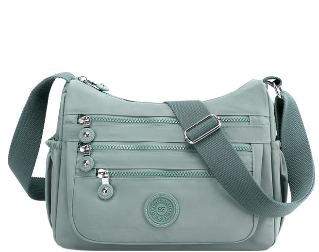 馳豹 5隔層大容量防潑水輕量尼龍斜背包 單肩包 7173, 水綠色, 1個