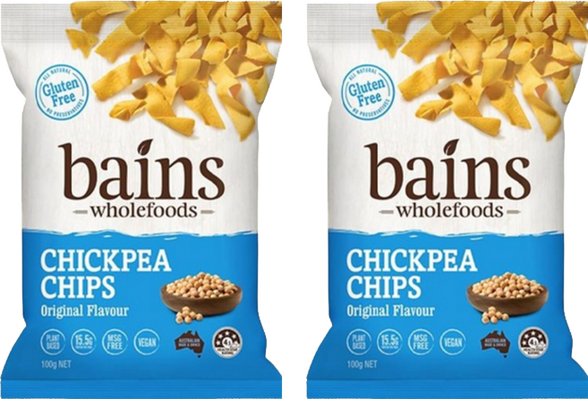 bains wholefoods 鷹嘴豆零食脆片 原味, 100g, 2包