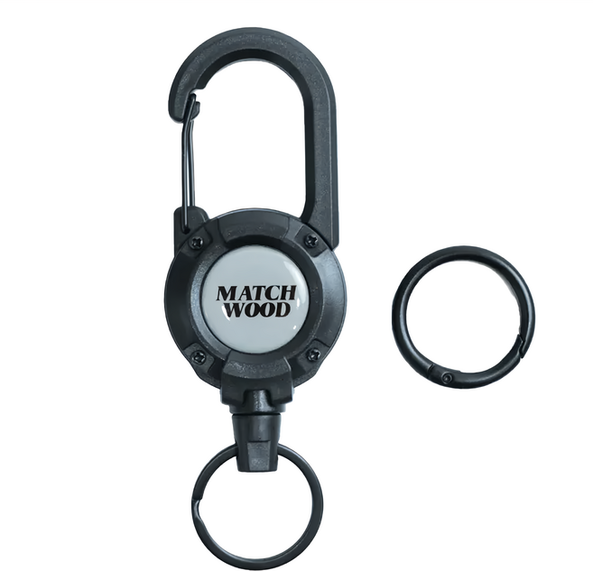 matchwood 伸縮鑰匙圈 + 快扣 MHWDAS055GY, 1組, 灰色