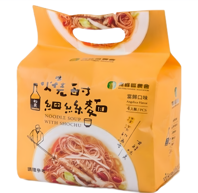 霧峰區農會 燒酎細絲麵 當歸口味 4包, 280g, 1袋