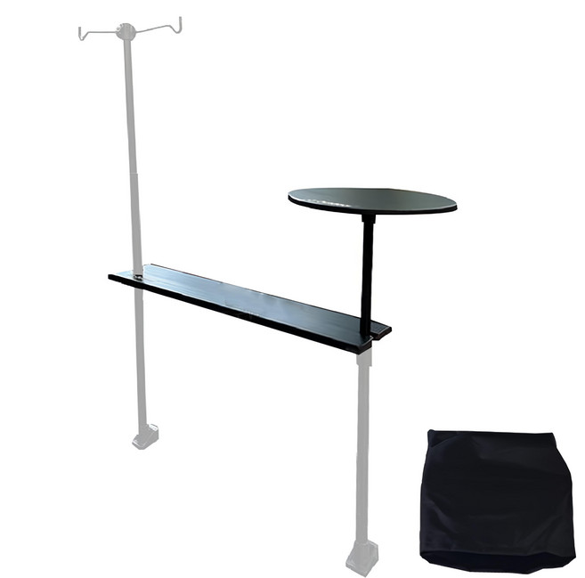 JIA GUANN Outdoor 桌面吊物架 層板組 S3配件 長方形層板53 x 13 x 1.5cm + 圓形層板直徑22 x 1.5cm + 圓形層板支架 + 收納袋 0.7kg, 黑色, 1組